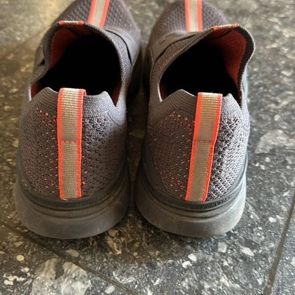 APL dark gray/orange accent stripe Techloom Bliss slip on sneakers. Size 7. - Picture 3 of 5